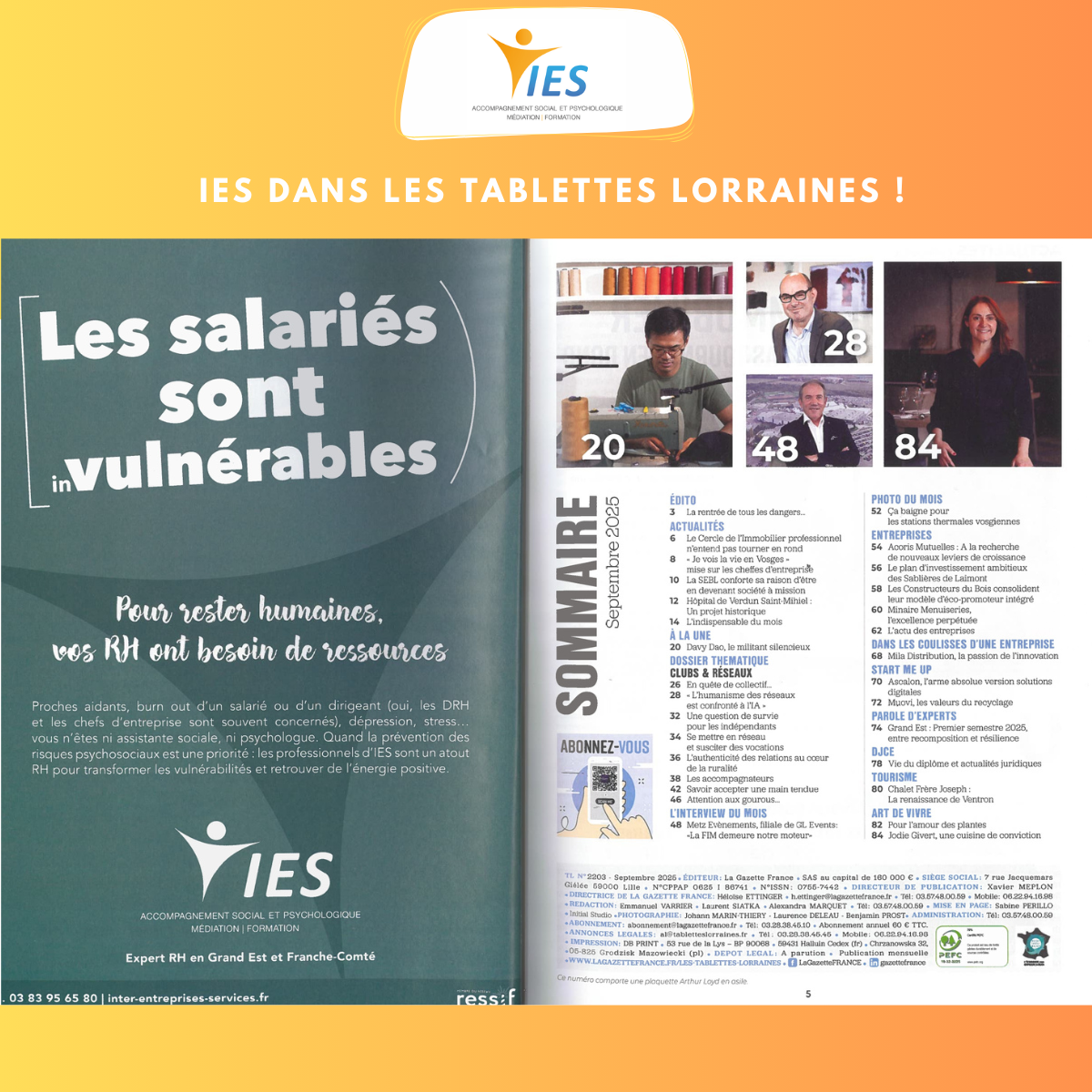 IES dans Les Tablettes Lorraines !