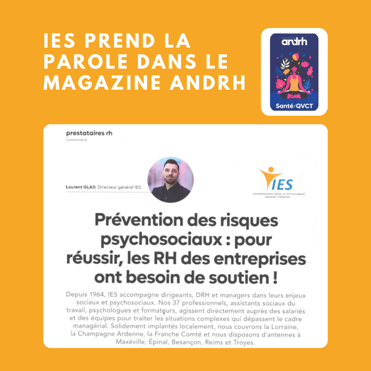 IES prend la parole dans le magazine ANDRH !