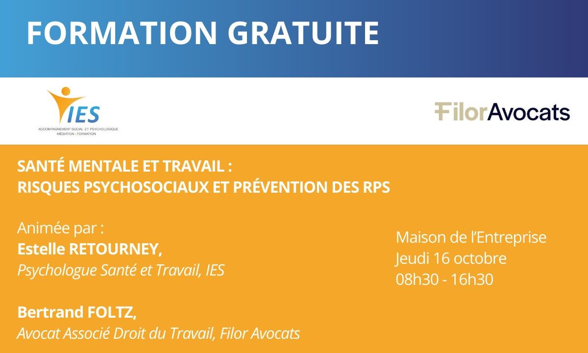 Formation IES Santé mentale et travail : prévenir les risques psychosociaux
